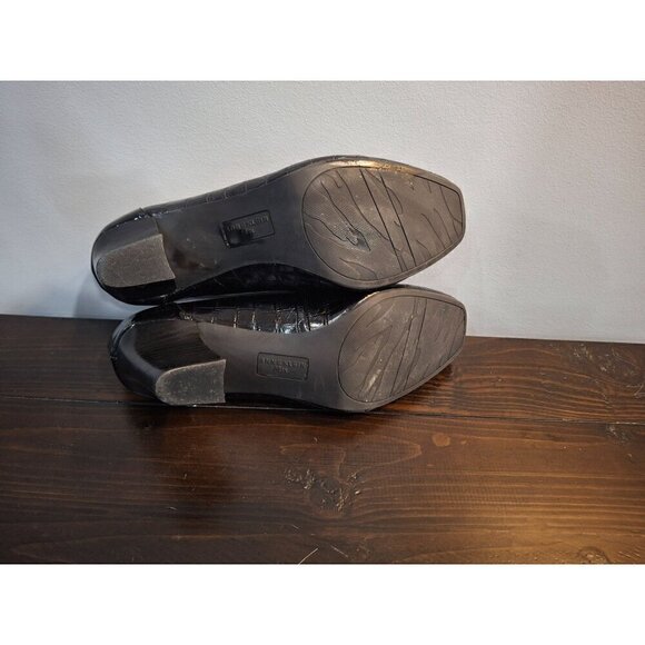 Anne Klein Black Leather Frisca Heel Shoe/Pre-Owned, Sz. 10M - Picture 8 of 10